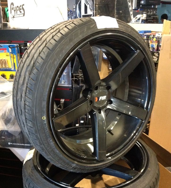 F1R 20x9.5 5x114.3 (4.5) low offset wheels tires 245-35-20 Road Hugger GT Ultra