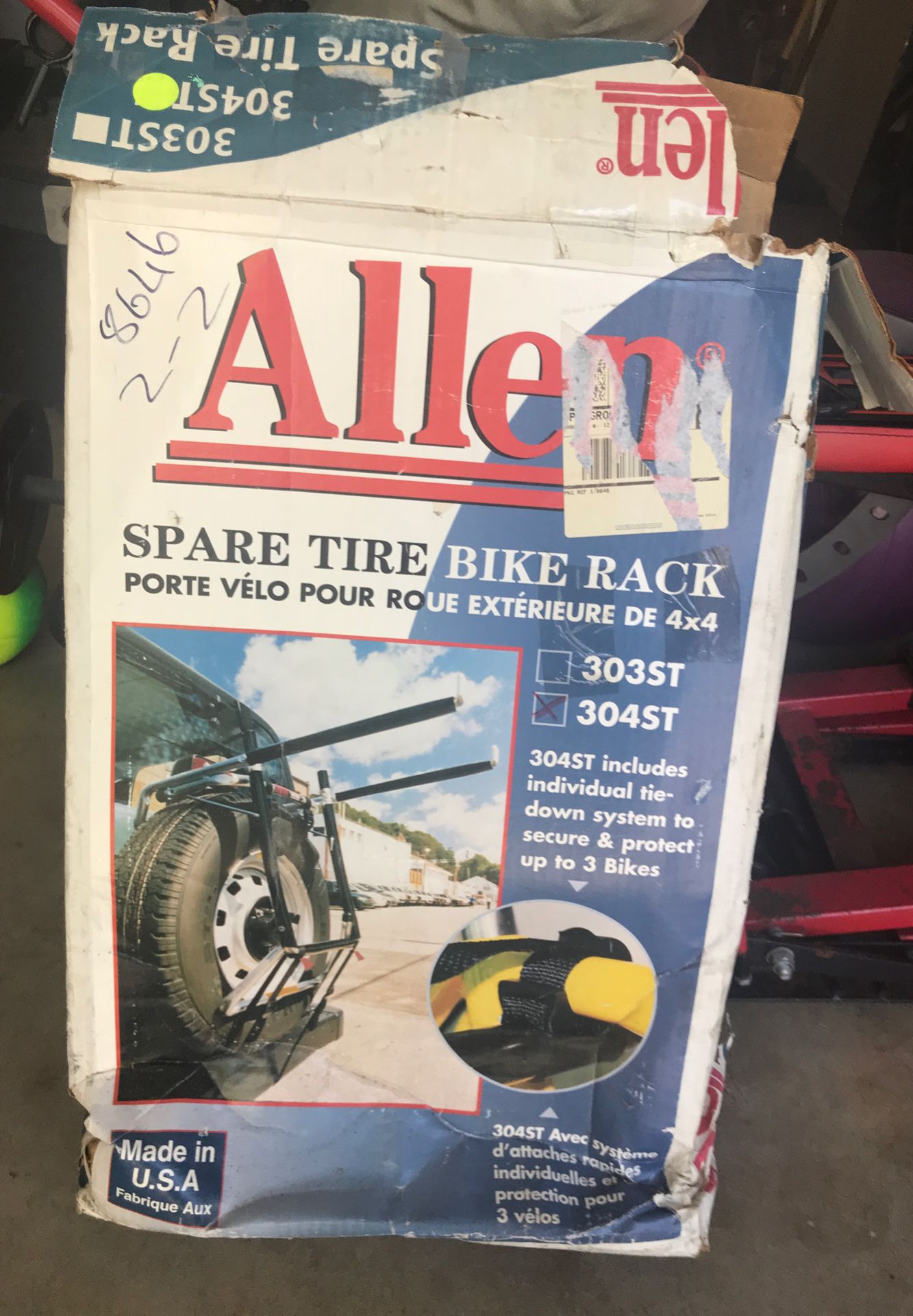 Spare tire bike rack