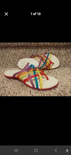 NEW Women's Size 9 / 10 CROCS SANDALS Multi-Color [Retail $55] special edition