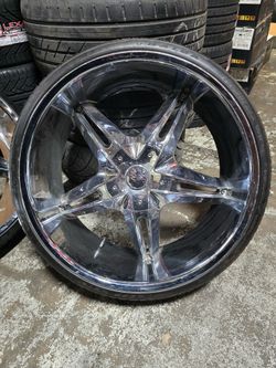 26 Inch Chrome Wheels Rims Tires Clean No welds No Leaks