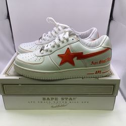 BAPE STA!! “Ape Shall Never Kill Ape” Orange And White Shoes (Size 11) A Bathing Ape 