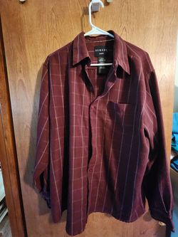 George Men's Burgundy Striped Button-Up Shirt