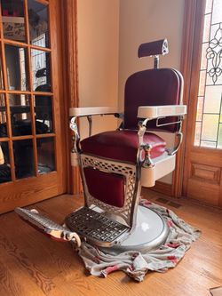 Antique 1920s Emil J. Paidar Hydraulic Barber Chair