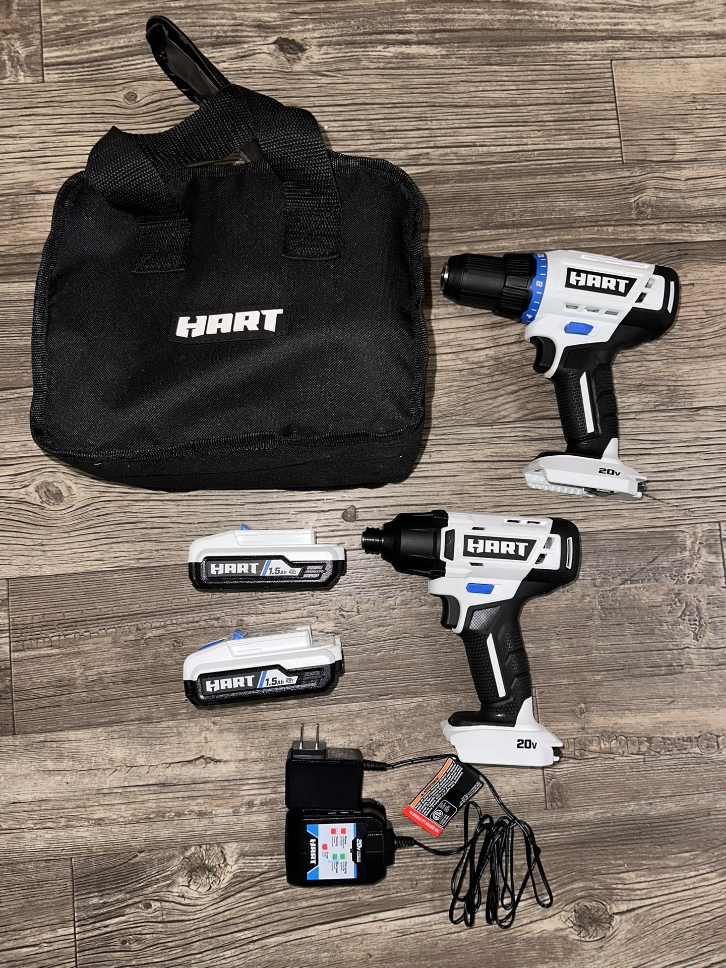 HART 20 Volt Cordless 1/2 inch Drill/Driver Cordless Impact Driver