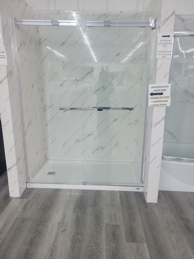 Shower Base Combo Glass Door