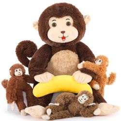 Large Monkey with Babies & Banana- New with Tags