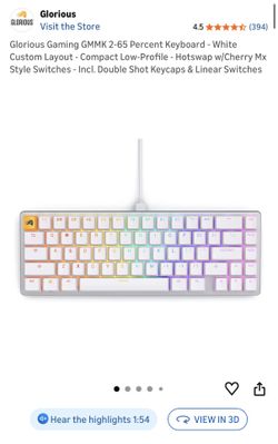 Glorious Gaming GMMK 2-65 Percent Keyboard - White