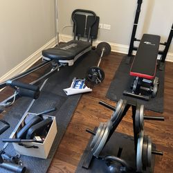 Lots If Items Total Gym/ Weight Bench