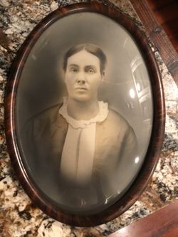 Antique photo with antique bubble glass frame