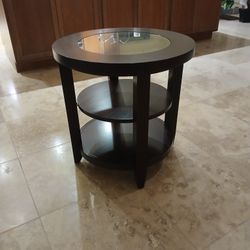 End Table - Wood And Glass 