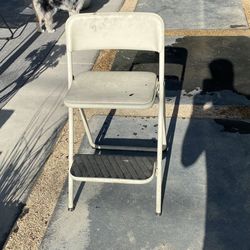 Vintage Cosco Step Stool folding Chair Padded Seat