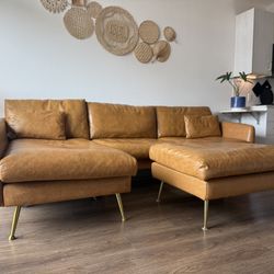 Joybird Preston Reversible Sectional Sofa with Ottoman 