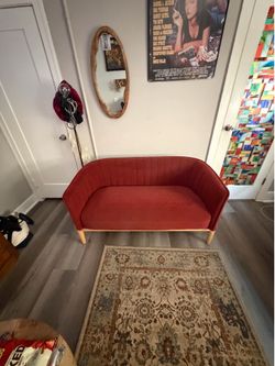 Red sofa loveseat