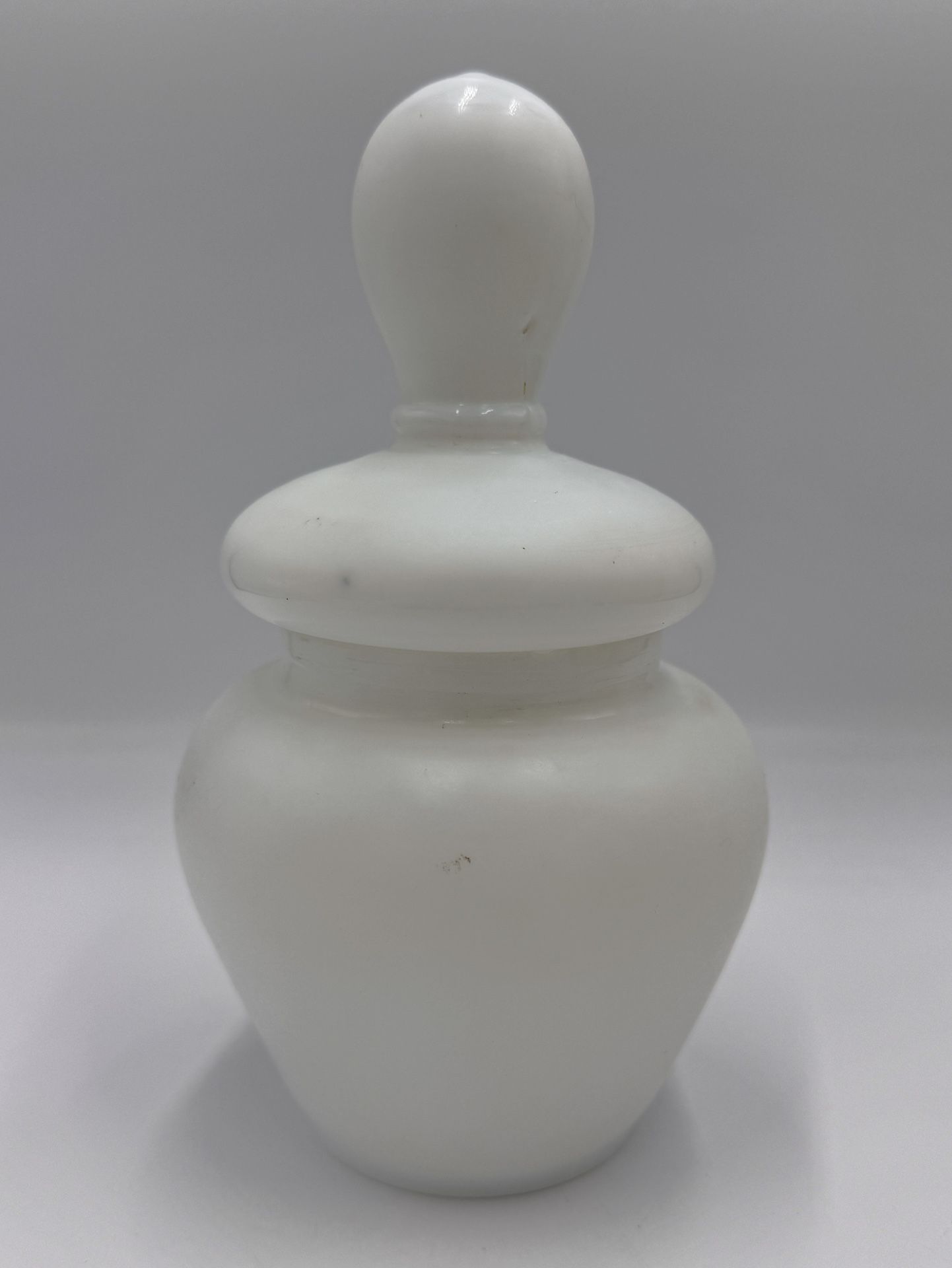 Apothecary White Milk Glass Jar 7.5”