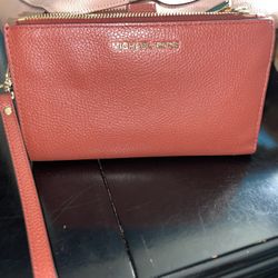 MK Leather Wristlet Wallet