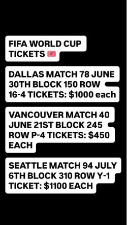 FIFA WORLD CUP TICKETS