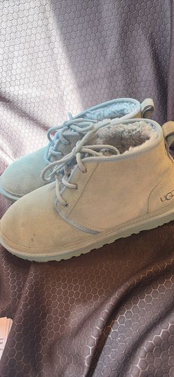 Ugg Neumel Sky Blue Suede Chukka boot with sheepskin lining