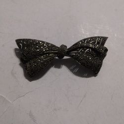 Vintage Sterling Silver Bow Broach Made In Germany Use