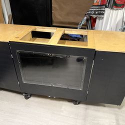 Food Cart With Tv For Display Menu With Wheels