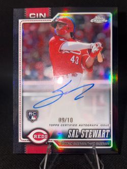 2026 TOPPS CHROME  SAL STEWART ROOKIE BLACK REFRACTOR  AUTO /10