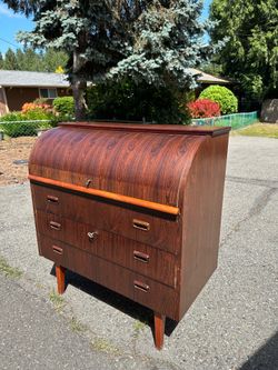 Vintage Rosewood-paneled desk