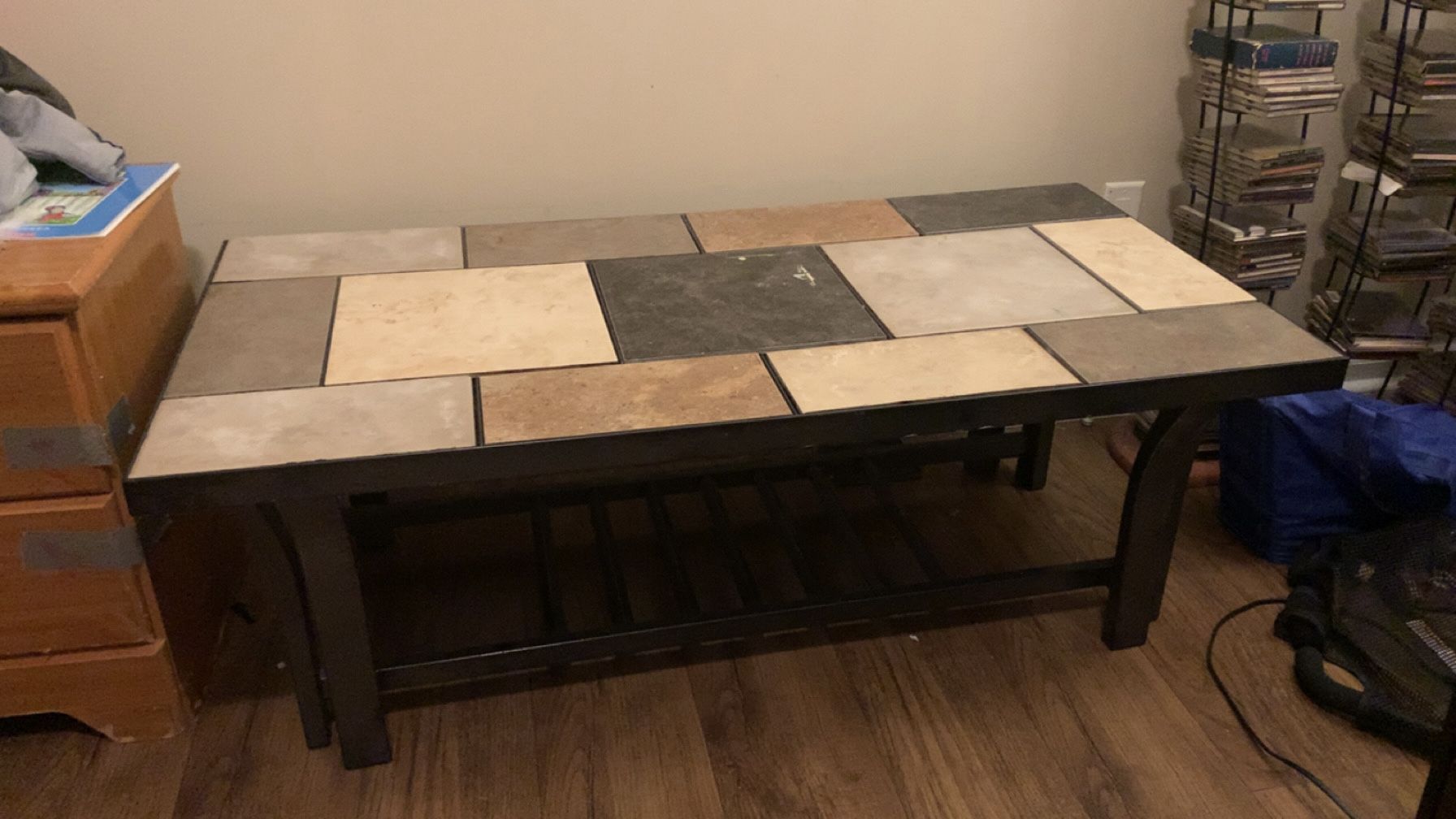 Tile Coffee Table With One End Table