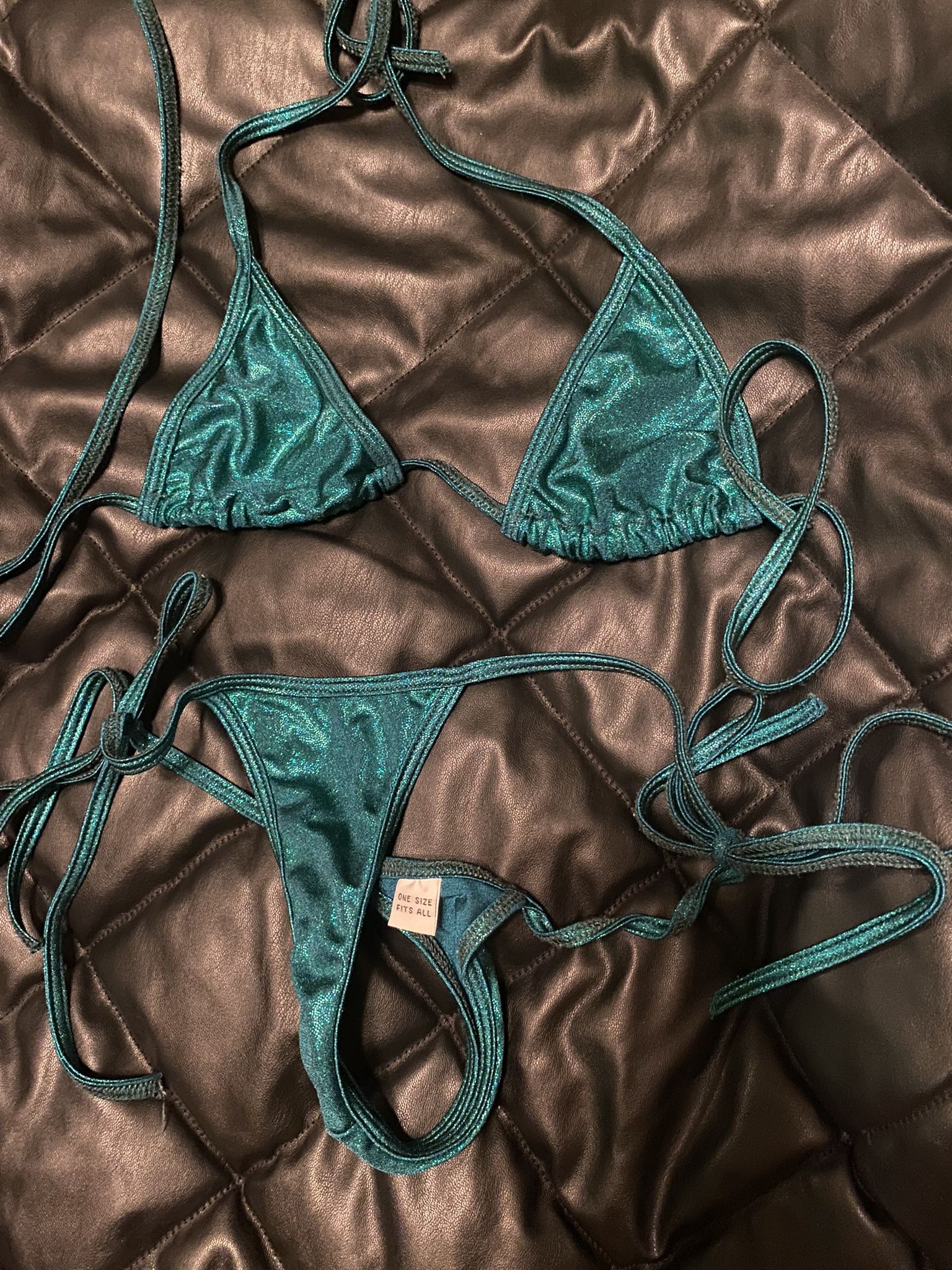 Teal Glitter Mermaid Micro bikini