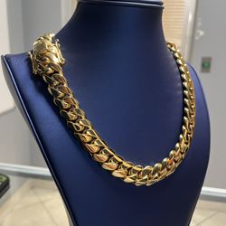 16MM MIAMI CUBAN LINK CHAIN 20” GOLD OVER SILVER