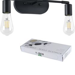 2 Light Bathroom Vanity Light，Matte Black Modern Bathroom Light Fixtures