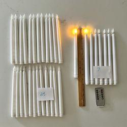 32 Flameless LED Taper Candle Candlesticks Incl Batteries