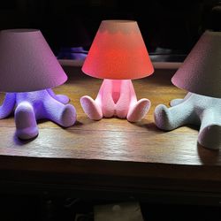 3D Printed Lamps With LED Multicolored Light. 