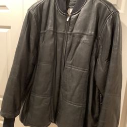 Sean John Buttersoft Black Leather Lined Mens Coat And Baseball Cap