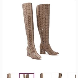 Snakeskin Thigh High Boots 5.5