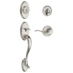 Kwikset Chelsea handleset, Antique Nickel finish