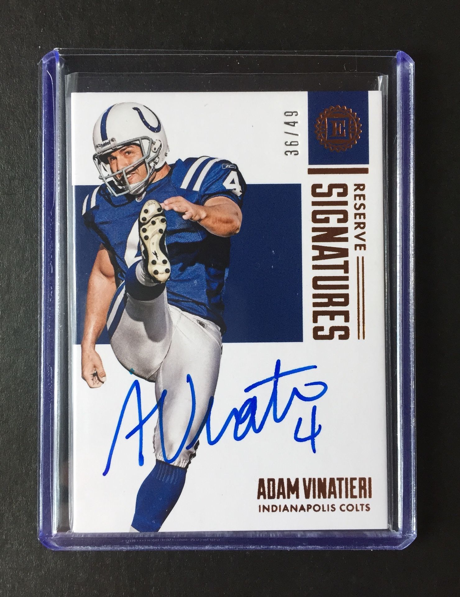 NFL Indianapolis Colts Adam Vinatieri Autographed card!! #/49!! for Sale in  Phoenix, AZ - OfferUp