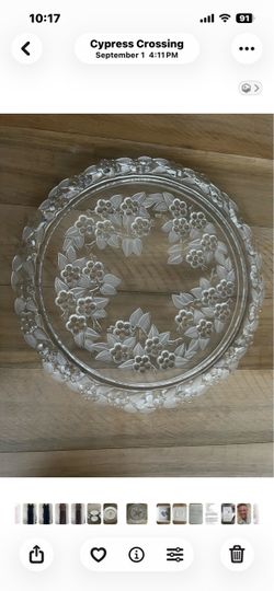 Vintage Mikasa "Carmen" Crystal Cake/Torte Plate, produced by Walther Glas in West Germany.