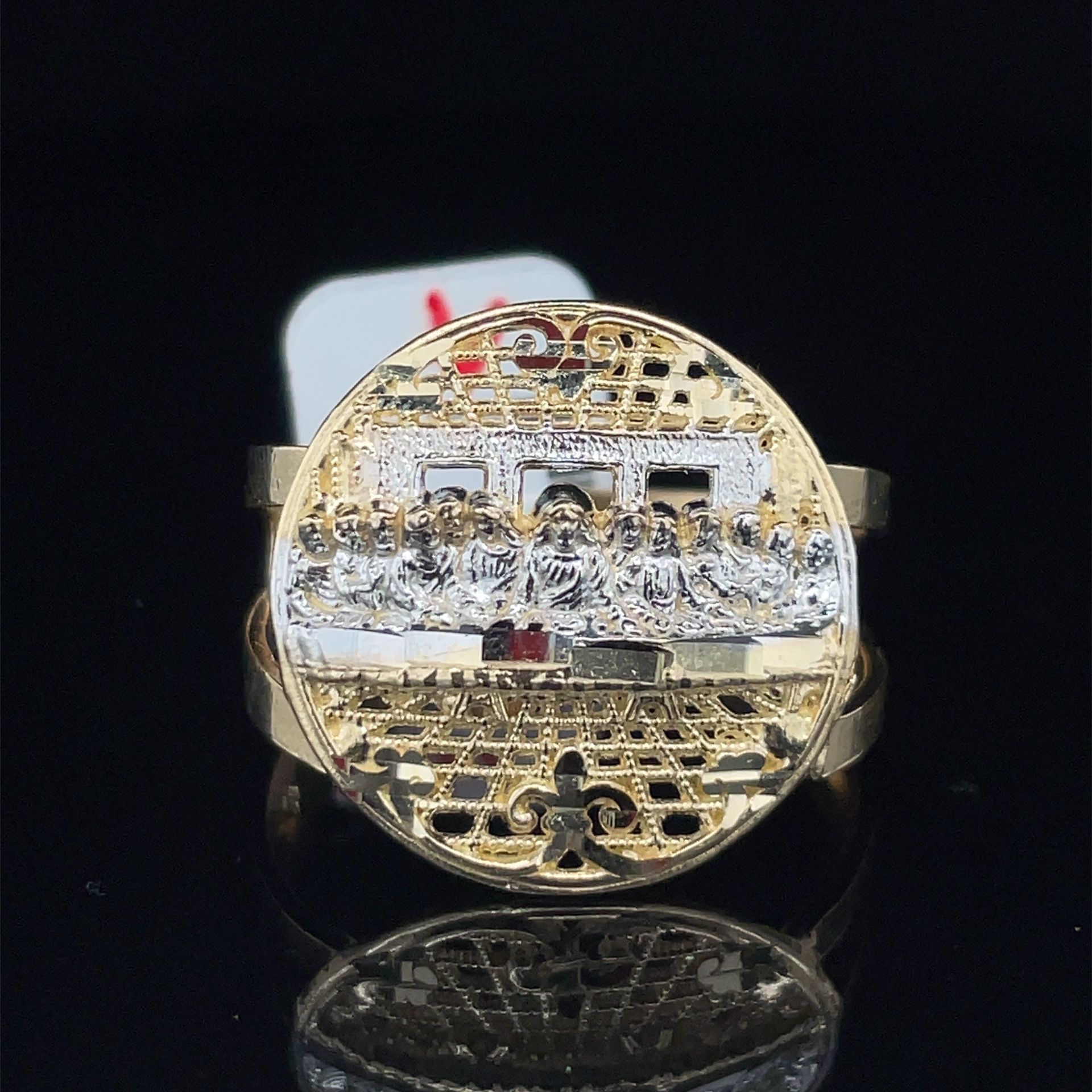 14KT Two Tone Last Supper Ring 4.20g Size 11 178454/4