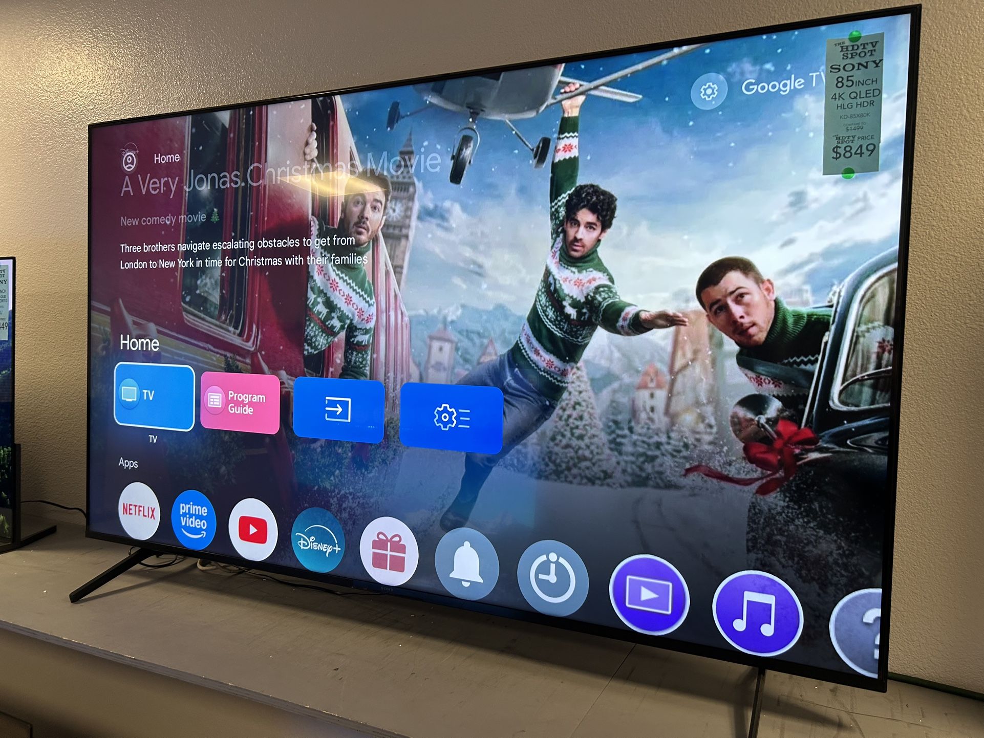 Sony 85” 4k 120hz smart tv KD-85x80K Google