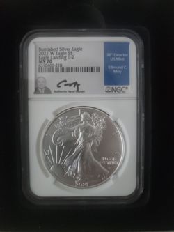2021 W $1 Burnished Silver Eagle Type 2 NGC MS70