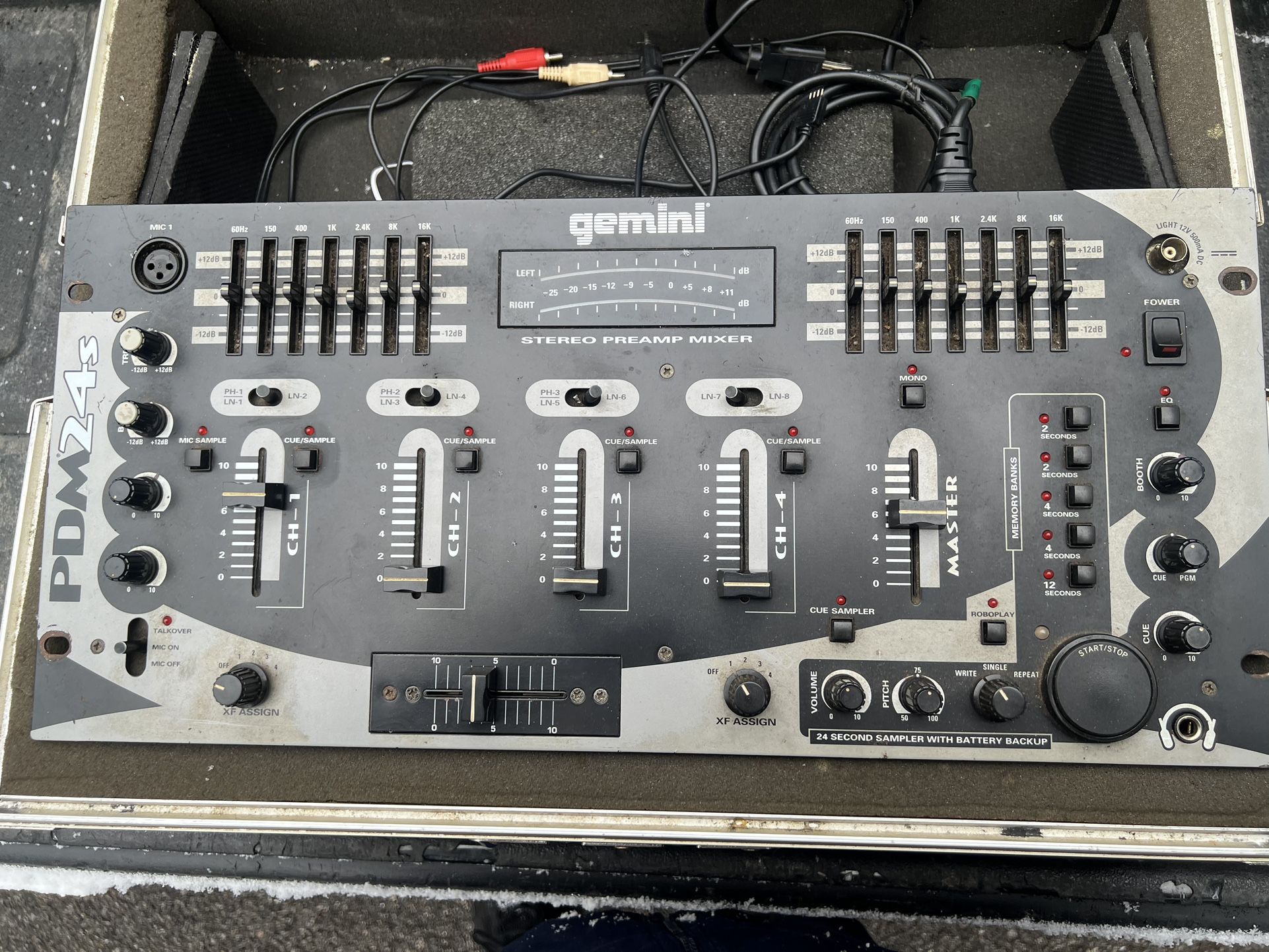 Vintage Gemini PDM-24s Sound Mixer In A Professional Case