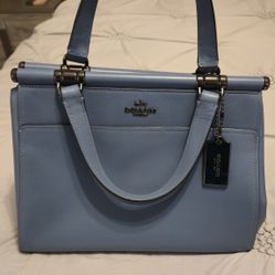 Coach Reserve Purse, Baby Blue, Medium Size 