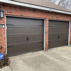 8x7 Brown Double Steel Garage Doors