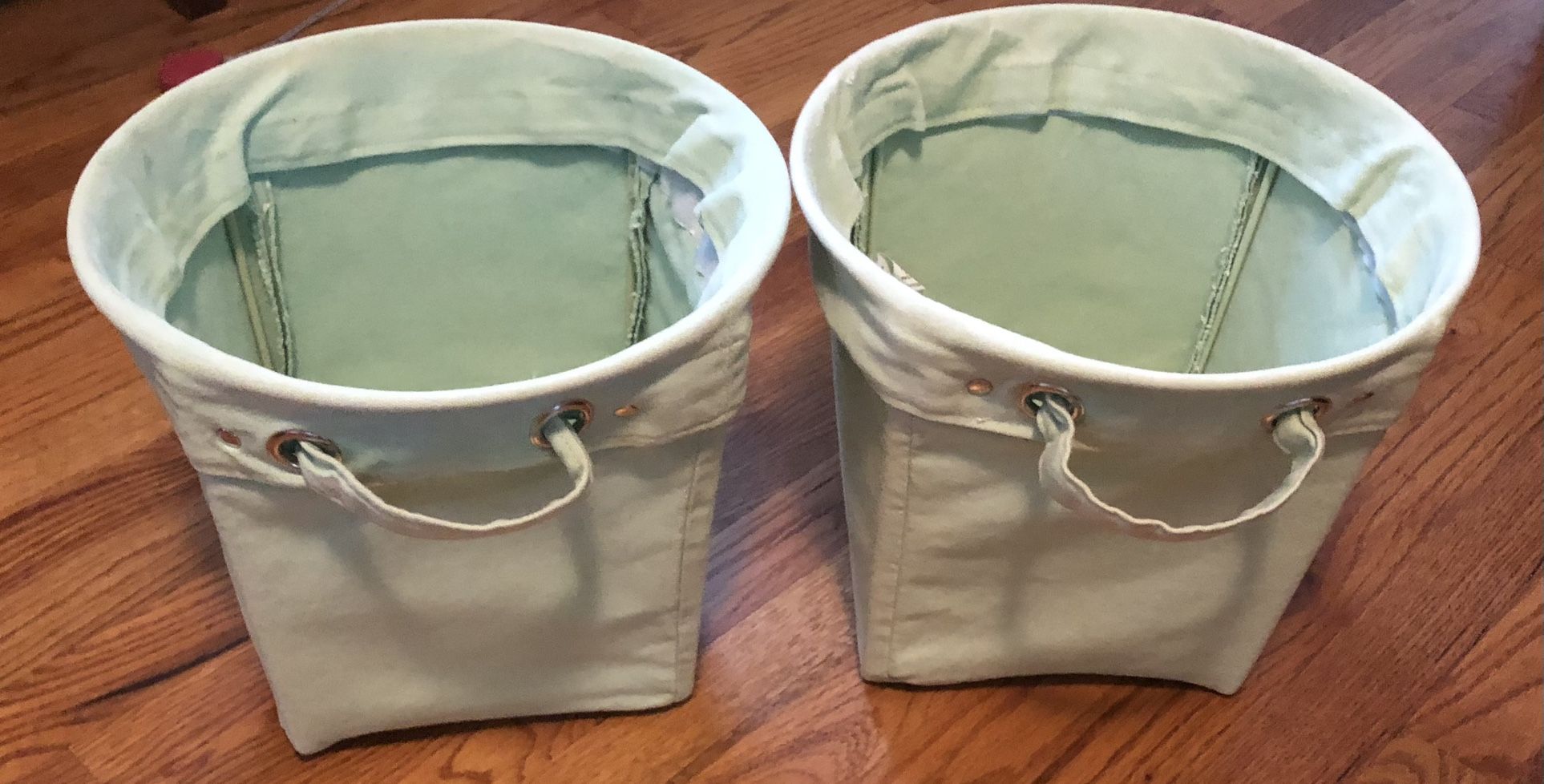 Set of Pottery Barn Canvas Storage Baskets 