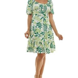 Dylan Ryan NYC Juniors Leaf Print Summer Dress 