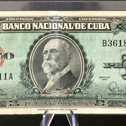 5 Pesos 1960-banco Nacional De Cuba-AU