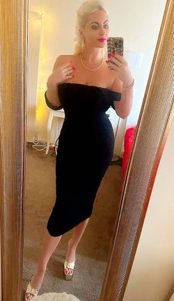 Black mesh midi dress