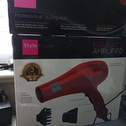 Style House Hair Dryer And Iron (New In Box)
