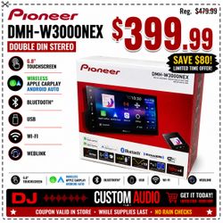 Pioneer DMH-W3000NEX Car Stereo 6.8" Touchscreen Wireless Apple Carplay & Android Auto WebLink Bluetooth USB Aux Am Fm Double Din System Equalizer 🚨