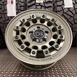 17x8 5x127 Black Rhino Fuji Wheels 