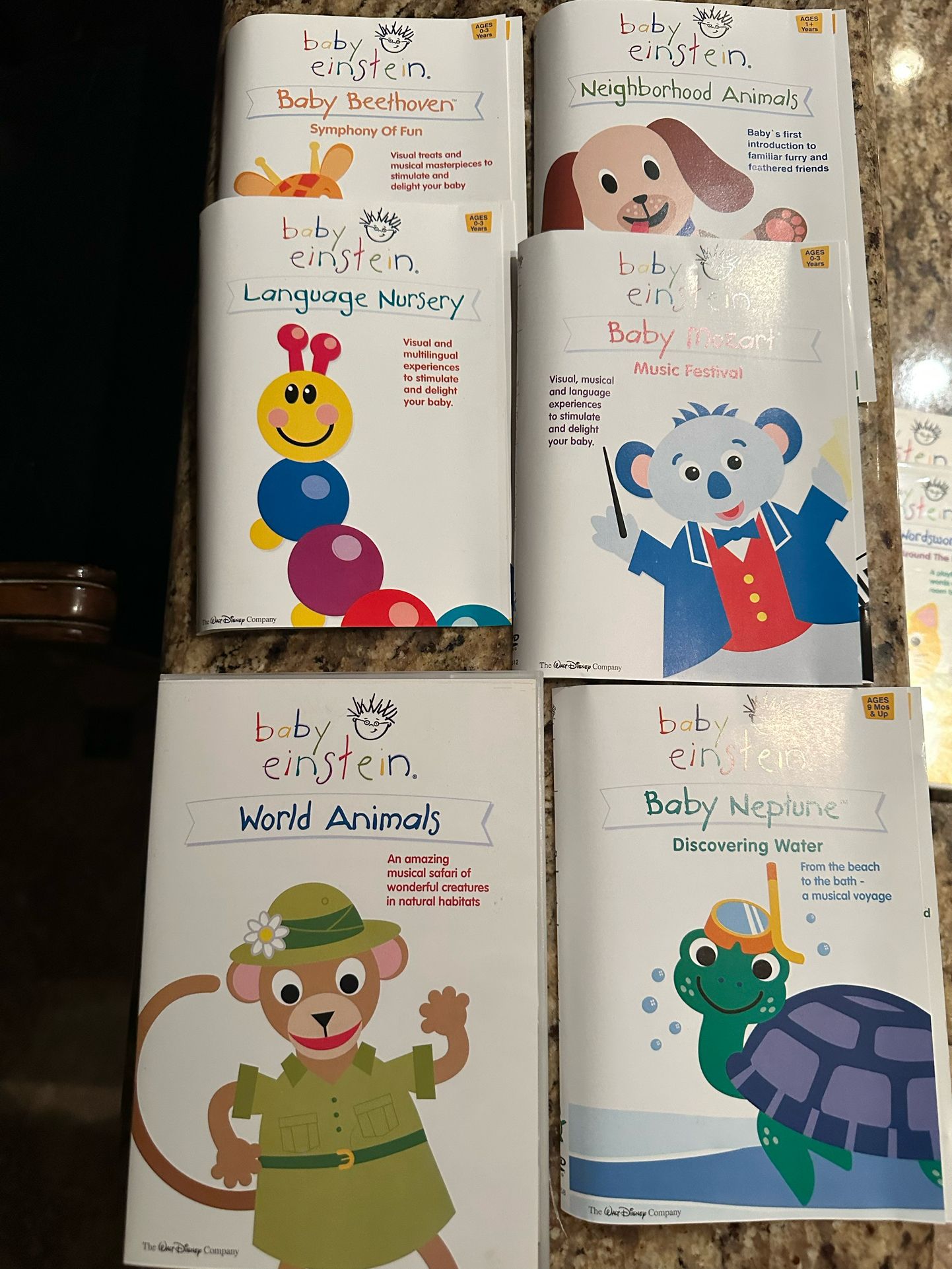 Set Of 8 Baby Einstein DVDs Videos 0-3 Years